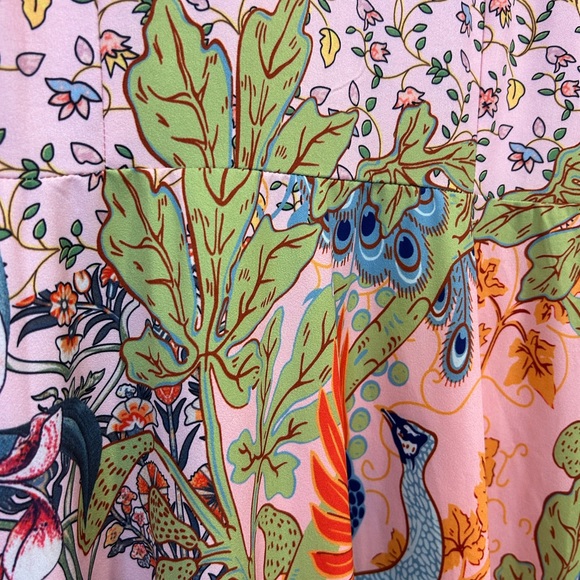 Dalia MacPhee Pink Floral Hostess Maxi Long Dress - Size Large - Picture 5 of 9